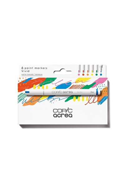 Copic Acrea Paint Marker Set of 6 Vivid Colours