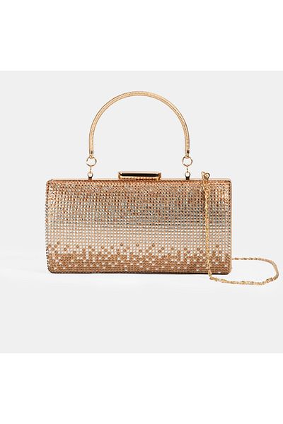 Desa Women's Gold Stone Detailed Evening Handbag