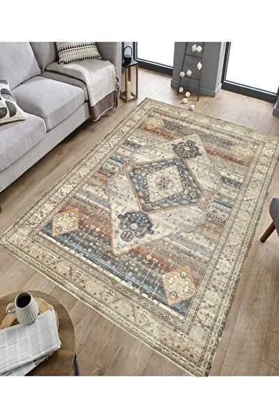 GNL HOME Nostaljik Desenli Dijital Baskı Yıkanabilir Salon,Mutfak,Koridor,Bal...