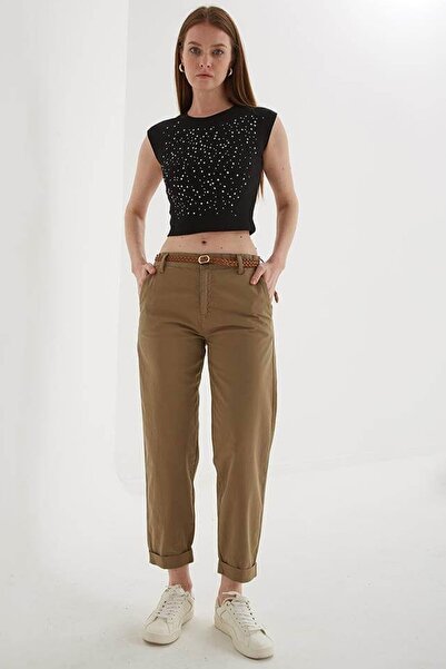 Fashion Friends Women's Belted Trousers
