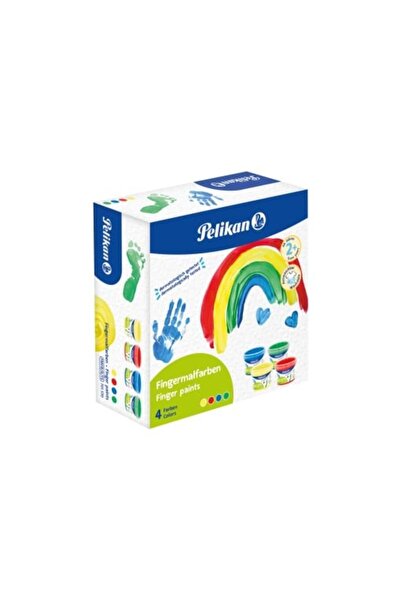 Pelikan Vopsea pentru pictura cu degetele Pelikan, 4 culori, in cutie carton,...