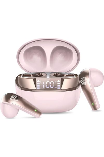 Smart Vibe MOOD™ MINI - Casti Wireless Hi-Fi Stereo Sound, Bluetooth 5.3, Noise Cancelling, Infusion Pink/Gold