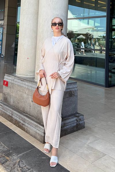 Tesettür Diyarı Mivan Double Summer Kimono Set