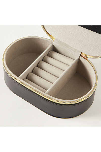 Syloon 4-Compartment Jewellery Organiser with Zip Closure - 16x10x6 cms