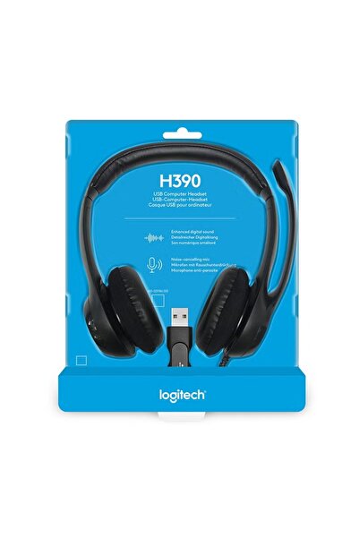 logitech H390 Stereo Wired Headset – USB, Noise‑Cancelling Mic (Black)