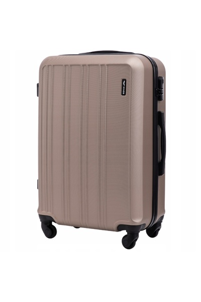 WINGS BRAND WINGS HARRIER Medium Travel Suitcase - Gold, 4 Wheels, ABS, Secure Lock