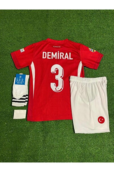 SPECİAL ARENA Türkiye Milli Takım Euro 2024 Merih Demiral 3 Çocuk Forması 4'lü Set (Kırmızı)