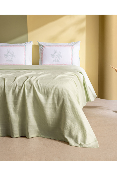 Madame Coco Mathilda Single 100% Cotton Karde Plain Pique Set - Mint Green