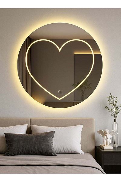 Taimi Wall Mirror 80x80cm-Elegant Design Mirror with 3- Light Levels-For Makeup,Dressing Room,Living Room