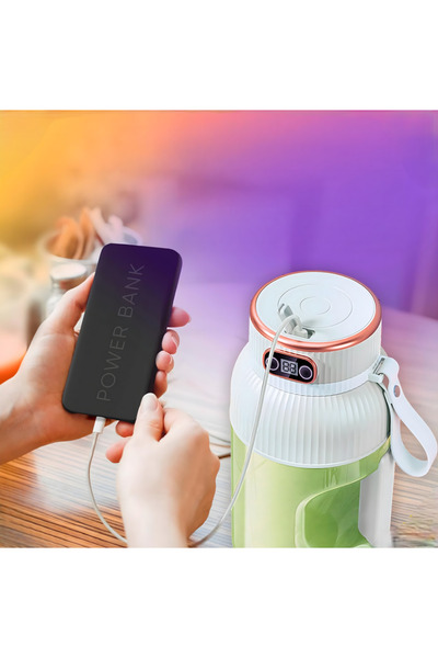 zola 2 in 1 portable blender, 150W, 1L capacity, 10 blades, digital display, USB charging, 25 x 10 cm, white