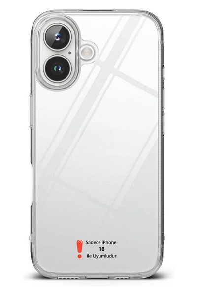 EVAX (Transparent Mica) iPhone 16 Compatible Hard Clear Mica Non-Wrapping Slim Fit Dust Protection Case