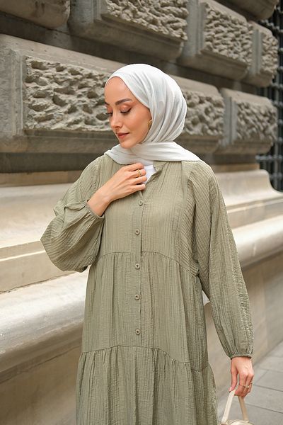 LOCCO Rochie de damă cu model ciuperci verde