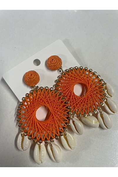 BLACK Stone Detailed Knitted Steel Earrings
