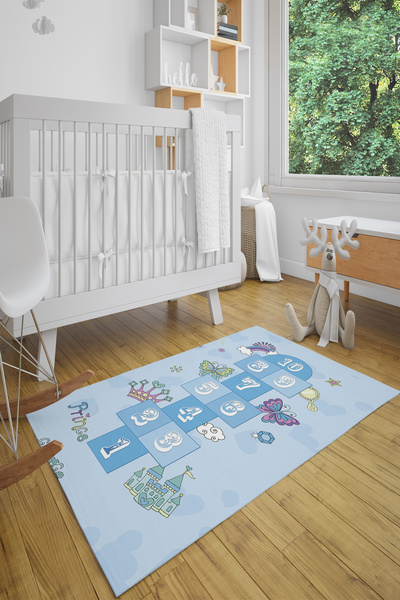 Yürük Home Welsoft Kumaş Dijital Baskılı YRKÇ4 Modeli Lastikli Çocuk Oyun Hal...