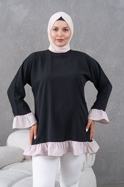 Fzd filizzade Garnished Ruffled Loose Tunic