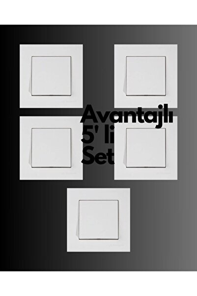 Mutlusan Rita BEYAZ Renkli Anahtar Çerçeveli 5li Set