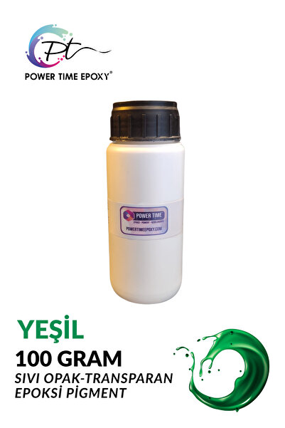 POWER TIME EPOXY Opak & Transparan Sıvı Pigment Boya 100 gram / Yeşil / Epoks...
