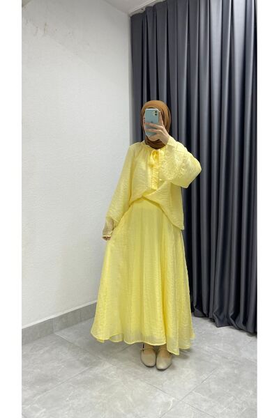 Minharir Collar Lace Skirt Suit