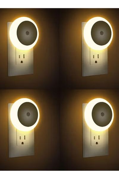 Taimi 4 Pack Nightlight Plug into Wall Night Light Sensor Led Night Light 0.5W yellow light