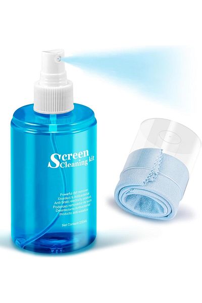 Generic Screen Cleaning Kit with 200ml Solution and Microfibre Cloth, for Digital Devices, Anti-Static