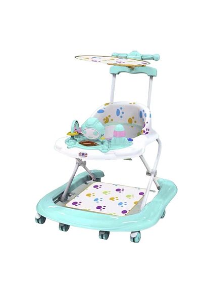 Mixbo Premergator Pentru Bebe cu Centru Activitati, Maner de Impins Verde
