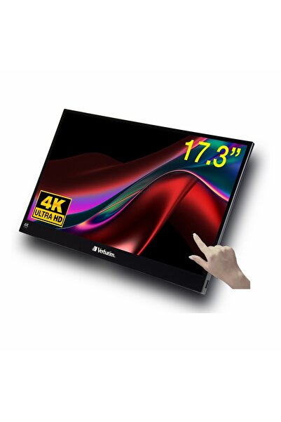 Verbatim PMT-17-4K 17.3" 60Hz 6Ms HDMI+USB-C HDR UHD FreeSync IPS Taşınabilir Dokunmatik Monitör