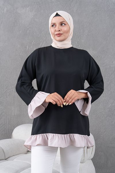 Fzd filizzade Garnished Ruffled Loose Tunic