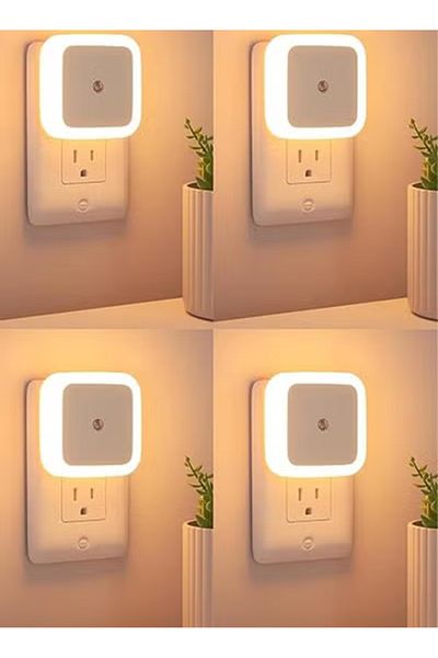Taimi Pack Of 4 Led Plug in Smart Night Lamp with Automatic Sensor Smart Led Night Lamp,yellow light