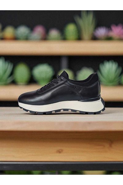 Voyager Men's Genuine Leather Thermo Sole Throat Classic Daily Shoes with Stretch Details