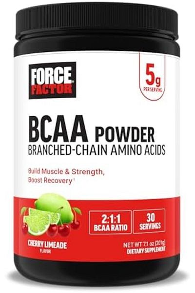 force factor BCAA Amino Acids Supplement 2:1:1, Cherry Limeade, 30 Servings