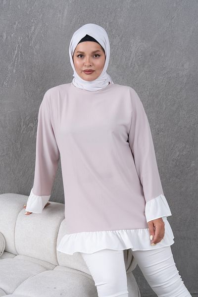 Fzd filizzade Garnished Ruffled Loose Tunic