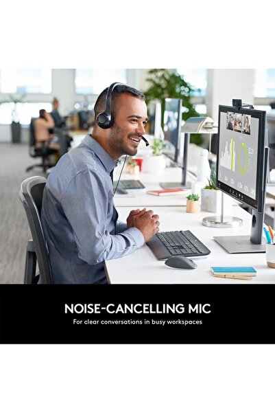 logitech H390 Stereo Wired Headset – USB, Noise‑Cancelling Mic (Black)