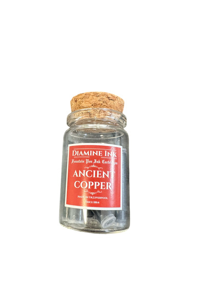 Diamine Mantar Kapak Cam Şişe 12'li Kartuş Seti Ancient Copper