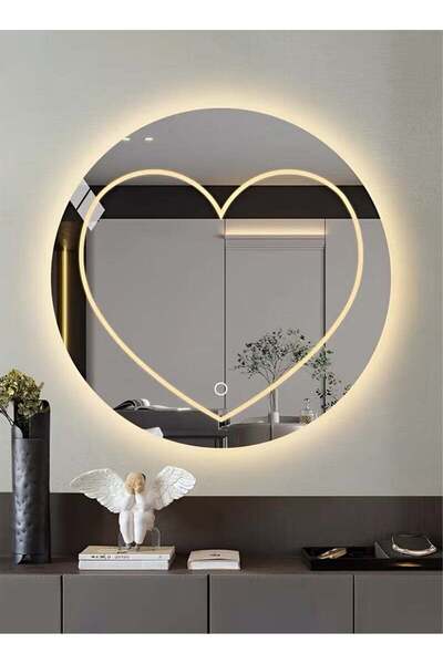 Taimi Wall Mirror 60x60cm-Elegant Design Mirror with 3- Light Levels-For Makeup,Dressing Room,Living Room