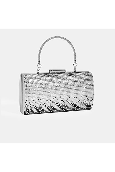 Desa Women's Silver Stone Detailed Evening Handbag