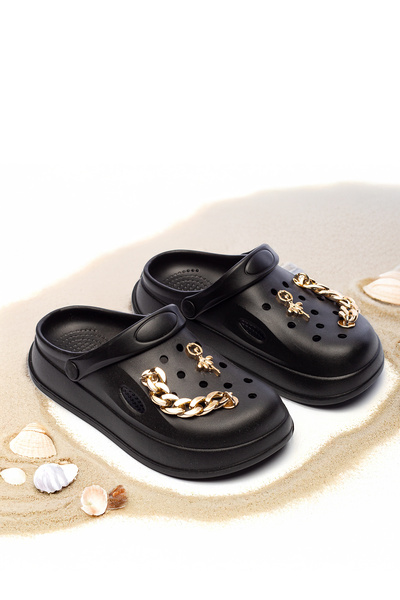 Raynok Sea Slippers with Accessories Eva Comfortable Mold Black