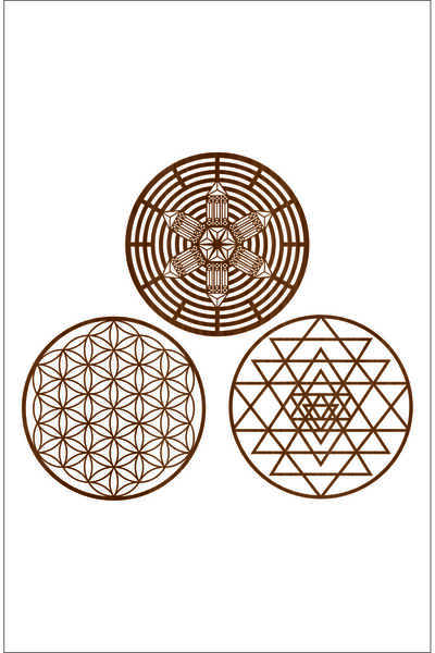 UNT Set de geometrie sacră Atlantis Mandal, Floarea vieții și Srti Yantra Las...