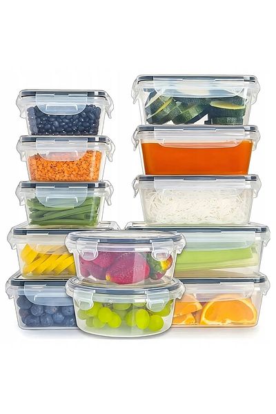zola Set 12 caserole cu inchidere etansa, capacitate 355/560/740/890/1000 ml, plastic, transparente