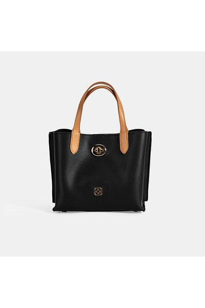 Desa Women's Black Shoulder Strap Mini Handbag