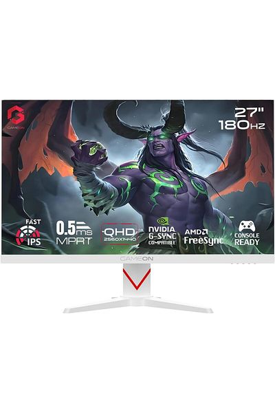 GAMEON GOAD27QHD180IPS 27” Fast IPS Gaming Monitor, QHD,180Hz, 0.5ms, FreeSync & G-Sync, HDMI 2.1 & DP 1.4