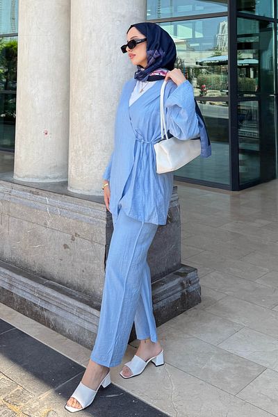 Tesettür Diyarı Mivan Double Summer Kimono Set