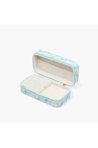 Lifestyle Floral Print Jewellery Box with Zip Closure - 21x10x8 cms