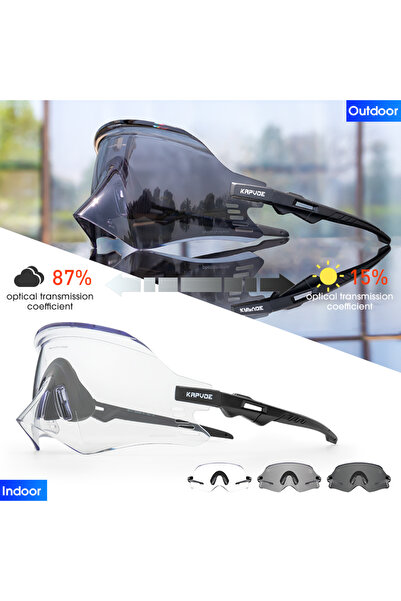 KAPVOE نظارة شمسية رياضية Photochromic-01 2025 لدراجات الطرق والدراجات الجبلية ونظارات ركوب الدراجات ونظارات واقية S