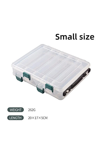 Choice صندوق أدوات صيد كبير مزدوج الجوانب صغير الحجم 10/14 مقصورة لتخزين الطع...