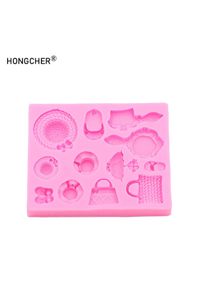 Choice1 pink Mini Hat Bag Comb Slippers DIY Resin Accessories Drip Mold Handm...