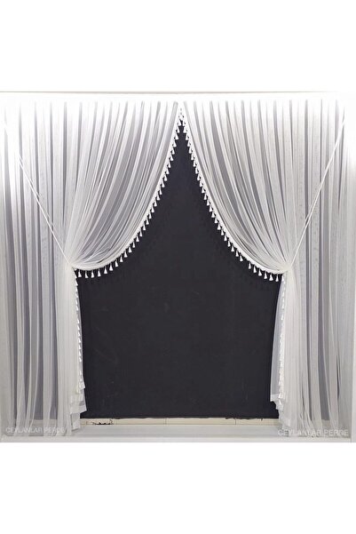 Ceylanlar perde Tasseled Rope False Double Breasted Curtain Luxury (Medium Pile 1/2.5)