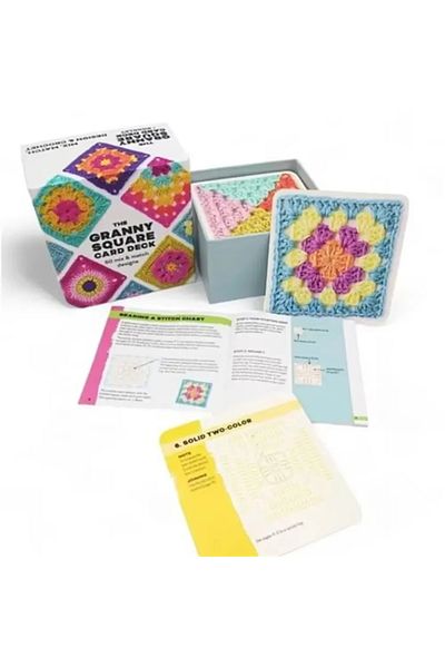 Choice Dark Green Creative Knitting Pattern Card Deck - 50+ Mix & Match Granny Square Designs for Adult DIY