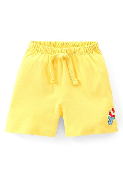 Babyhug Cotton Knit Ice Cream Printed Shorts Pack of 2 - Multicolour