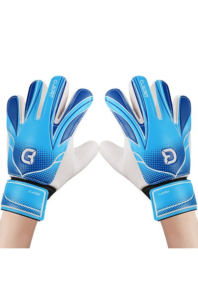 Choice 8 Blue 1 pair Non-Slip Soccer Goalie Gloves with Double Wrist Protection