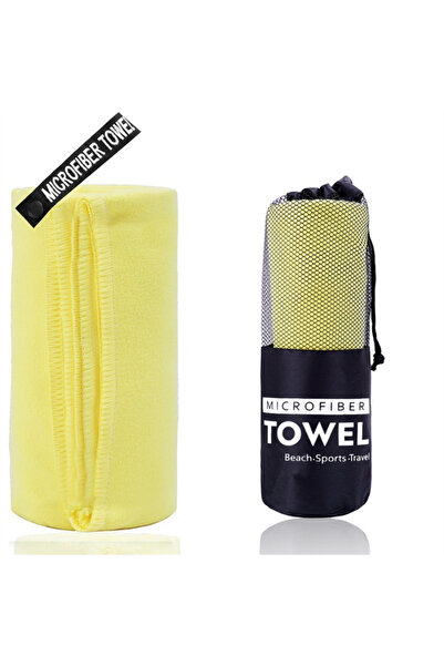 Choice منشفة رياضية صفراء سريعة الجفاف، مقاس 80×180 سم، مصنوعة من ألياف دقيقة...